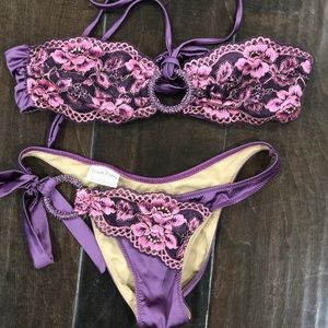 Beach Bunny Flower Appliqué Bikini